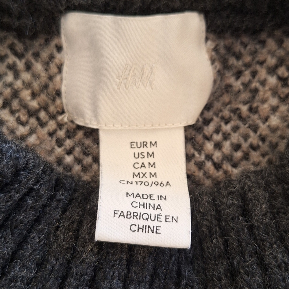 H M Oversized Crop Leopard Print Wool  Sweater Medium - Picture 4 of 5